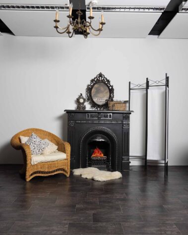 Fotoset mit Kamin im Fotostudio Poetzsch